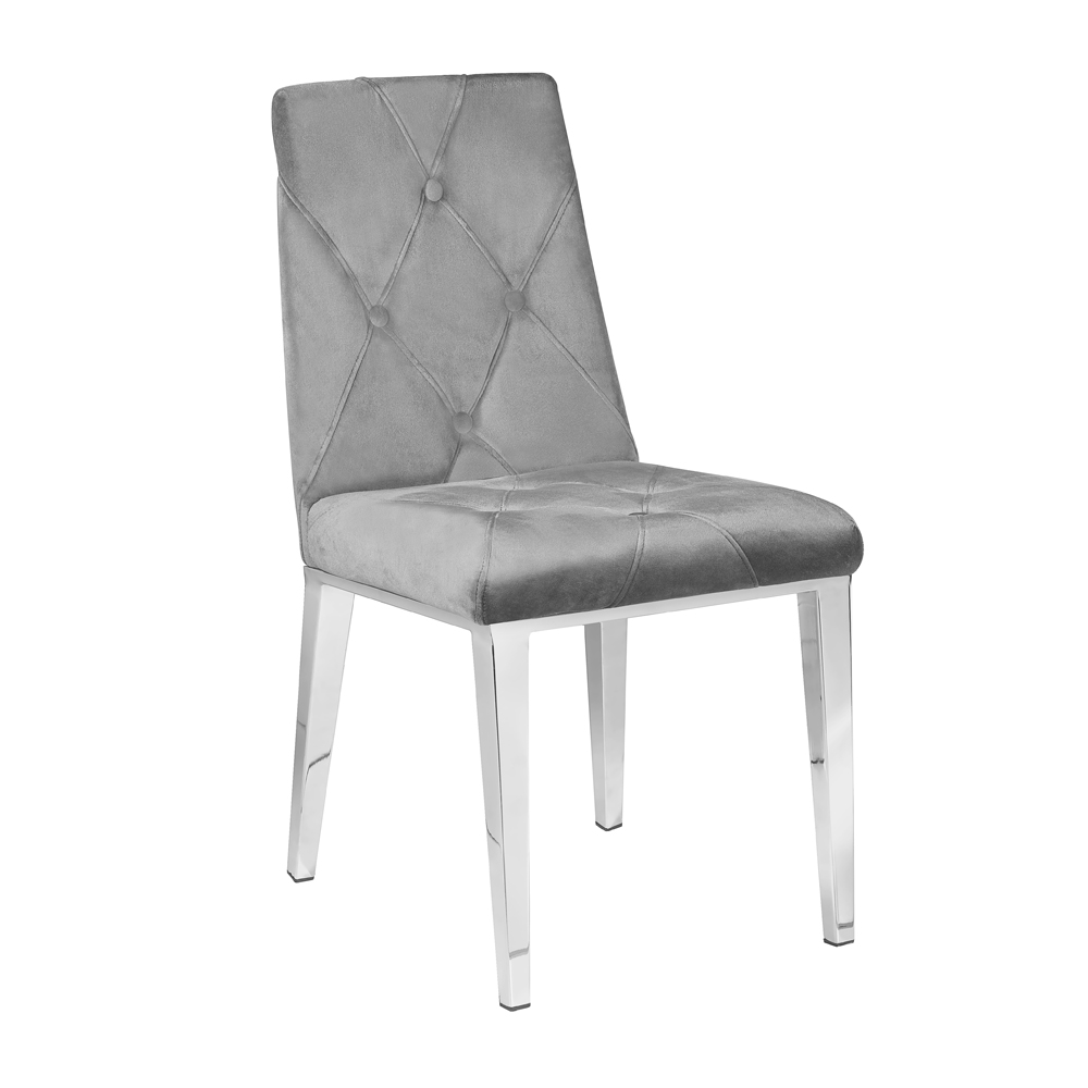 Alison Grey Velvet Chair